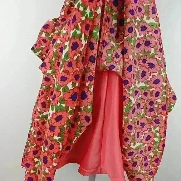 Forever 21 Ladies Coral Floral Print Sz S - Picture 6 of 8